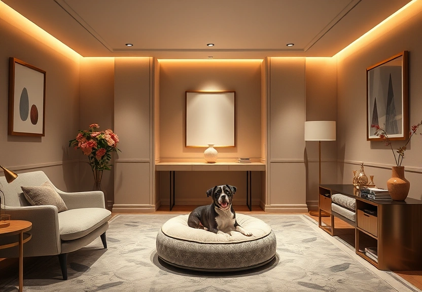 Interior of a luxury suite at The Canine Estate