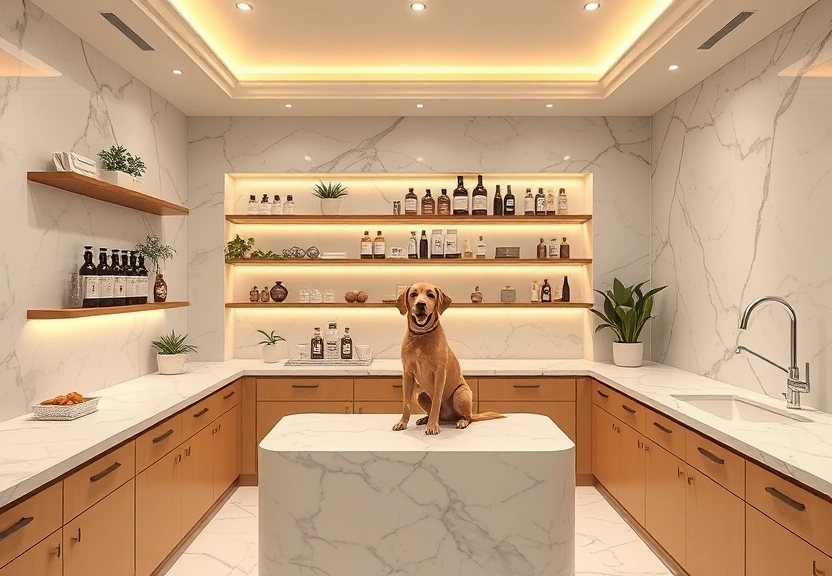 The spa treatment room with botanical products and serene ambiance